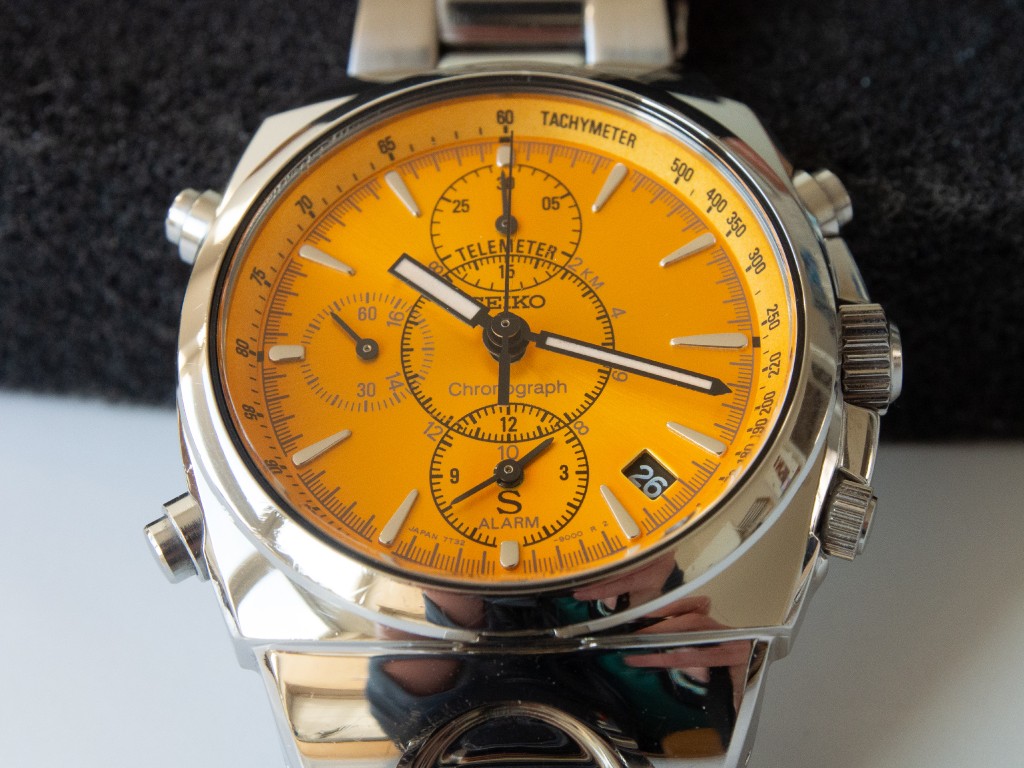 FS: Seiko SCFL017 / 7T32-9000 SUS Chronograph Telemeter yellow dial - 125,-  Euros | The Watch Site